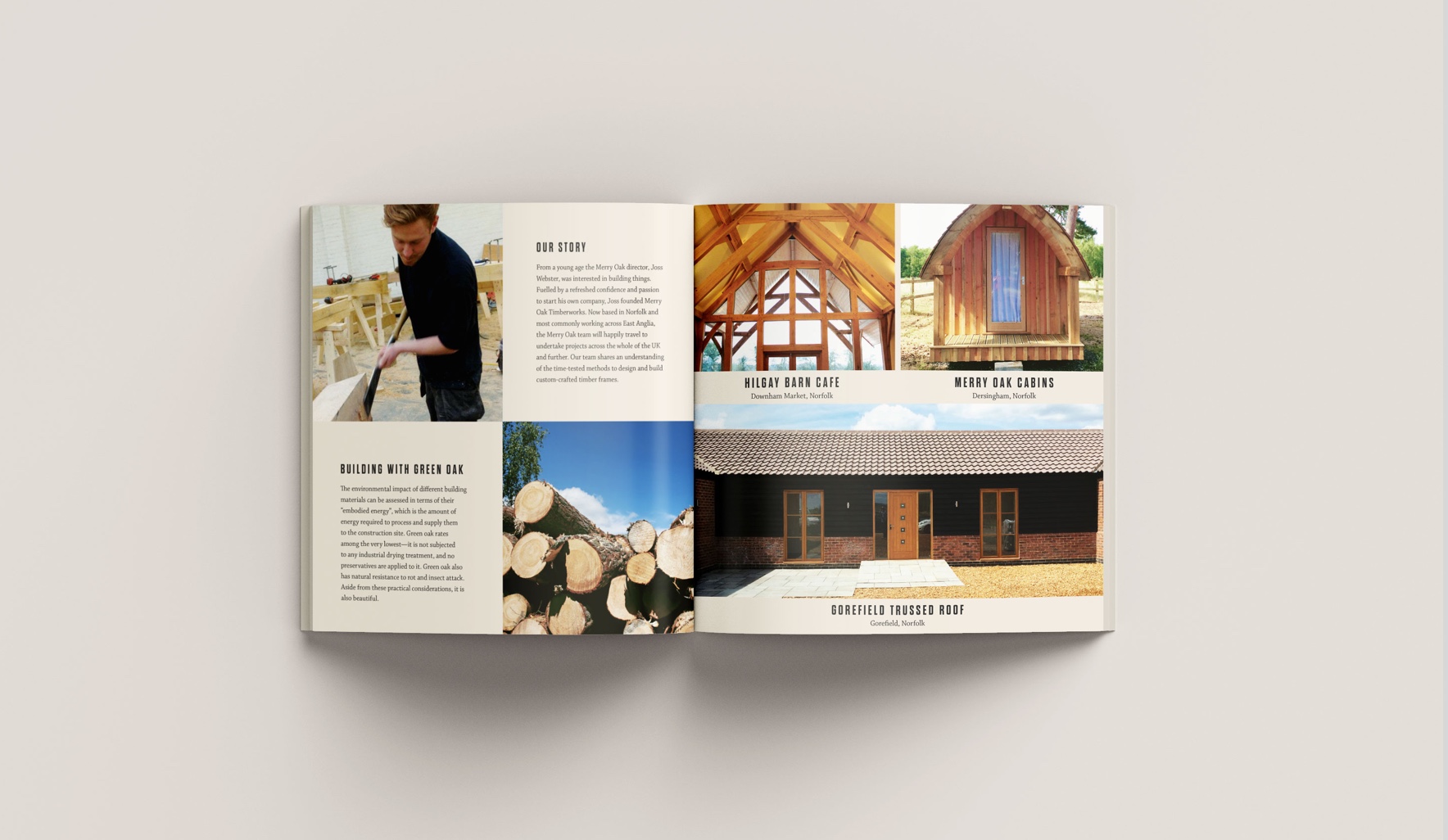 Merry Oak Timberworks Booklet Spread Portfolio