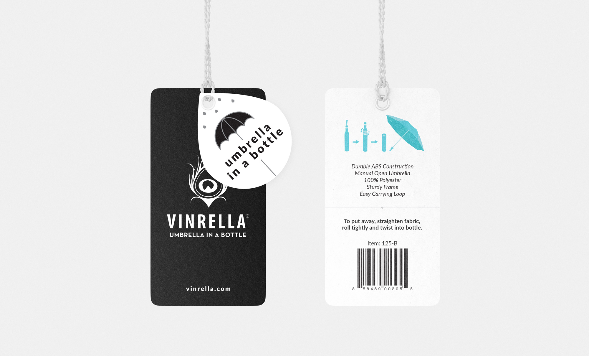 Vinrella Bottle Umbrella Tag Design